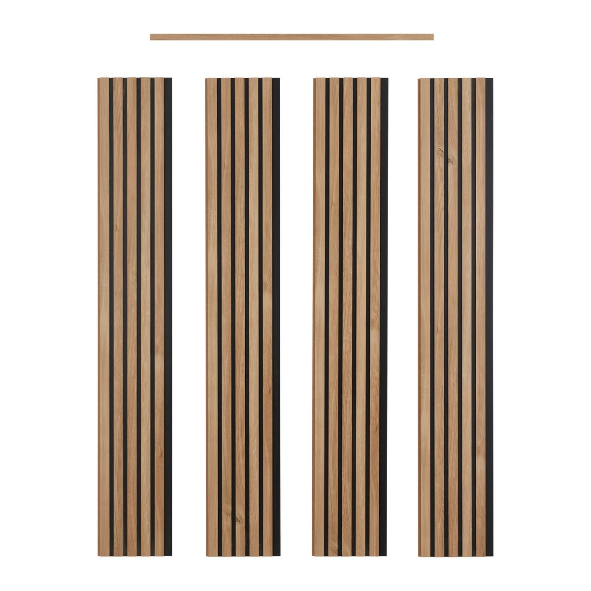Nástěnný panel Anna vr.ukončovacej lišty, 4ks/sada - dub artisan, Moderní, kompozitní dřevo (74,4/119/1,2cm) - Based