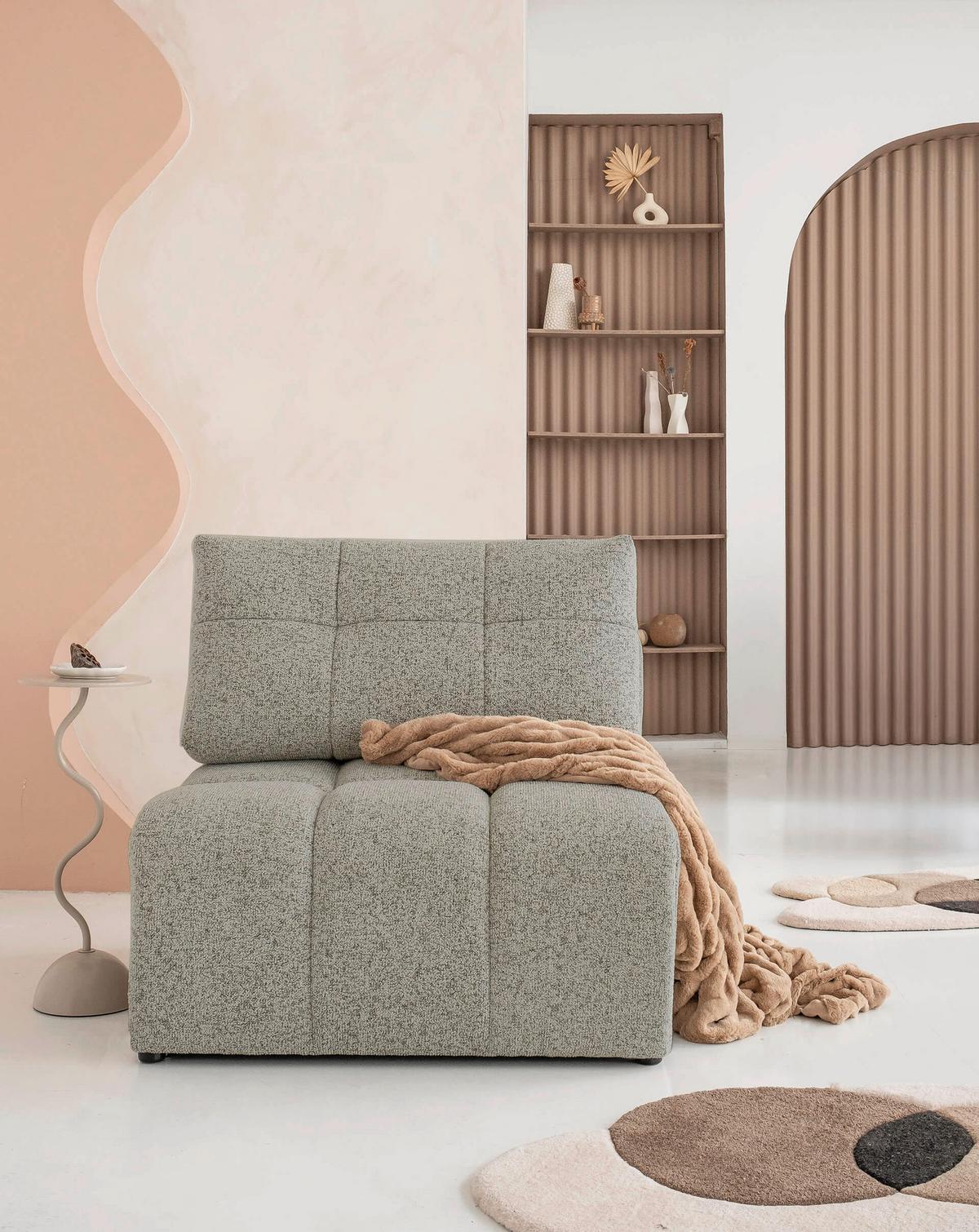 Sofaelement Lulu Grau B: 96cm - Schwarz/Grau, Design, Textil (96/94/96cm) - MID.YOU