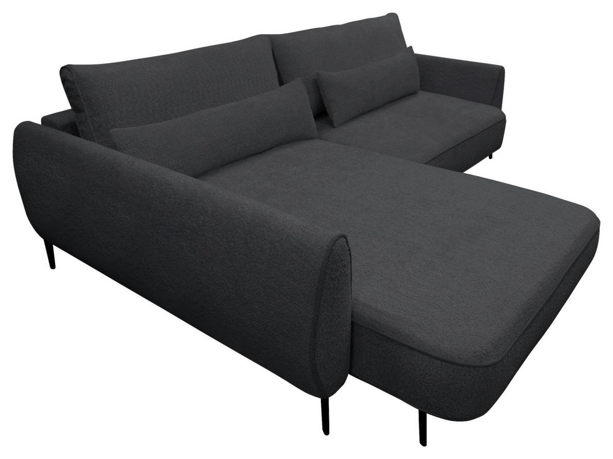 Ecksofa Abriamo Dunkelgrau 204x273 cm - Dunkelgrau/Creme, Design, Textil (204/273cm) - MID.YOU