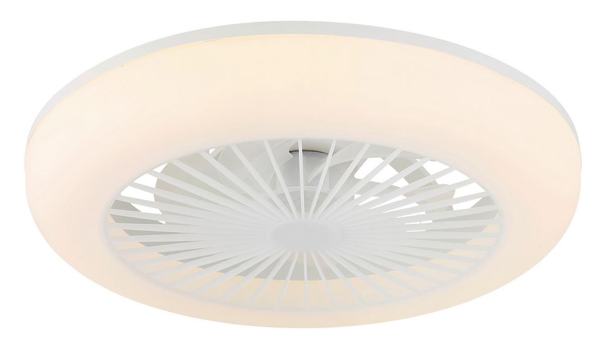 Deckenventilator Kunststoff 230V Transparent - Transparent/Opal, Design, Kunststoff (45/140cm) - Globo