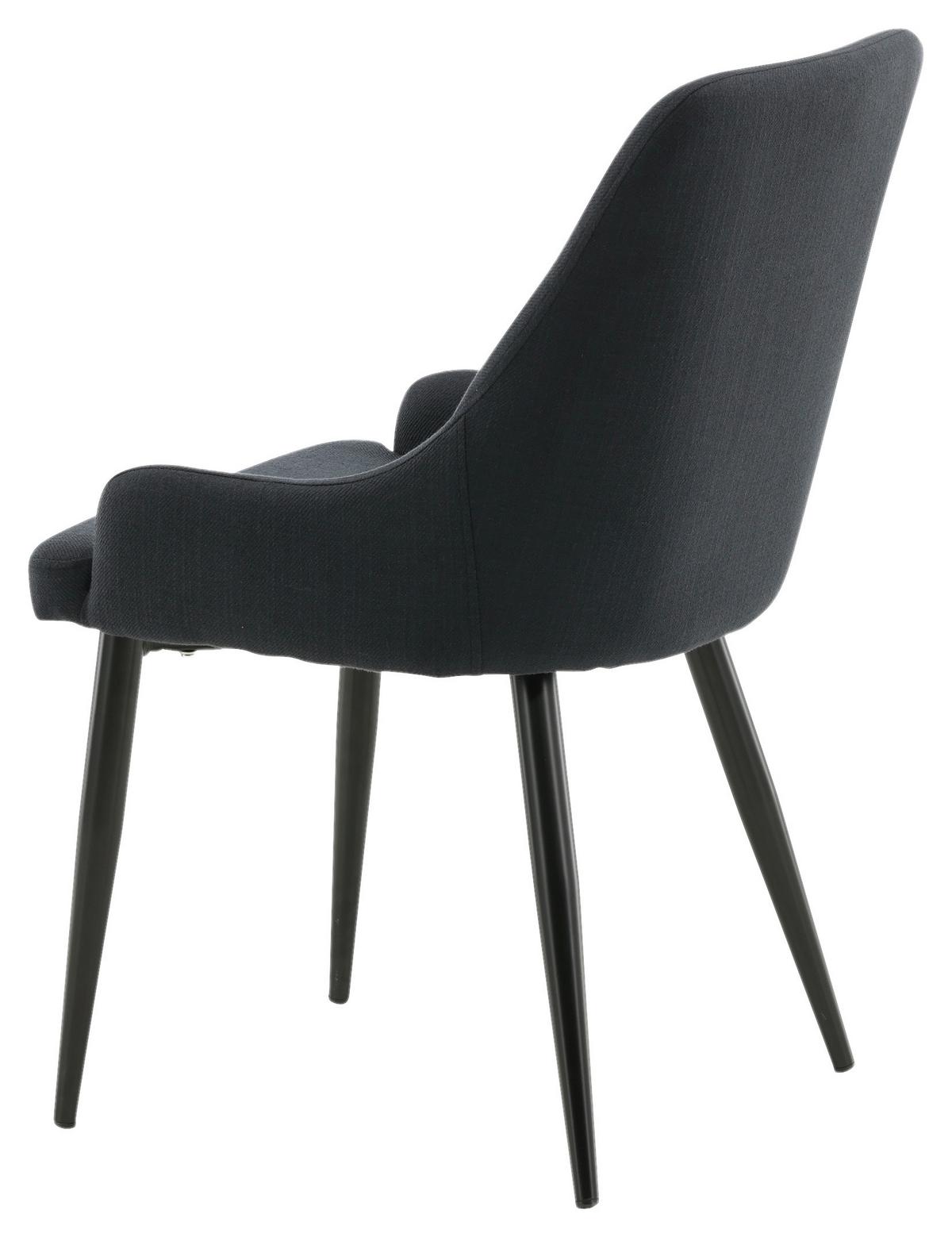 Stuhl-set Plaza Schwarz B: 49 Cm - Schwarz, Design, Textil/Metall (49/86/58cm) - Livetastic