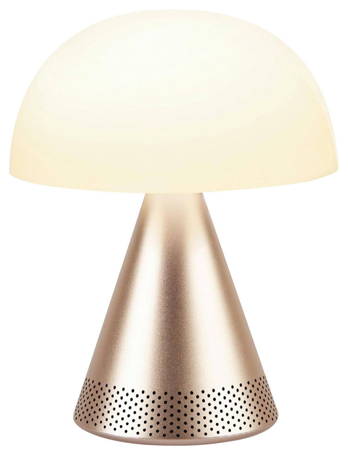 Akku-tischleuchte Lexon Mina L Audio - Goldfarben, Design, Kunststoff/Metall (14/17/14cm)