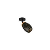 Strahler Bidar D: 12 cm Naturfarben Schwarz Goldfarben - Goldfarben/Schwarz, Trend, Holz/Metall (12/27cm)