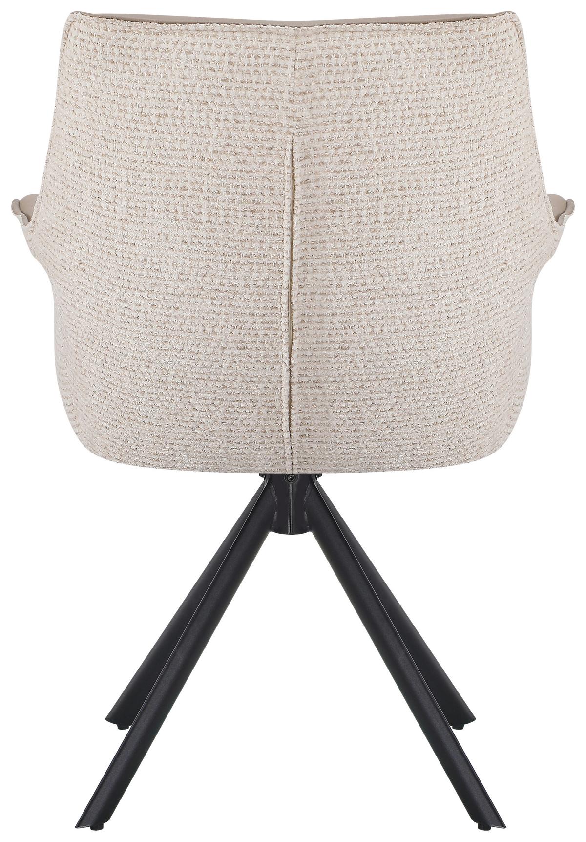 Armlehnstuhl Taro Beige B: 68 cm - Taupe/Beige, MODERN, Textil/Metall (68/86/68cm) - Livetastic