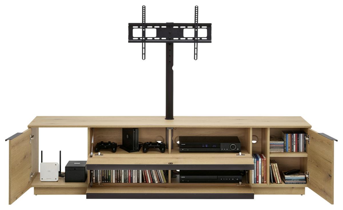 TV-Element Neo vč.LED dekor dub - barvy dubu/černá, Moderní, kov/kompozitní dřevo (210/53/40cm) - Mömax