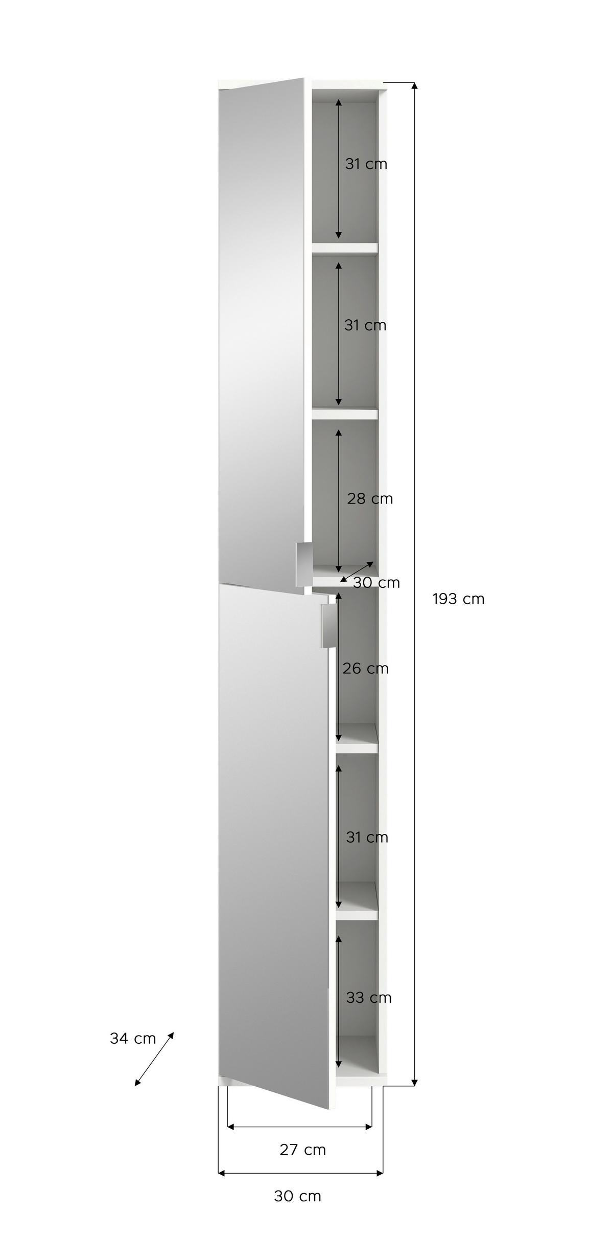 Garderobenschrank Projekt X Eiche/Grau B: 60 cm - Grau, KONVENTIONELL, Holzwerkstoff (60/193/34cm) - MID.YOU
