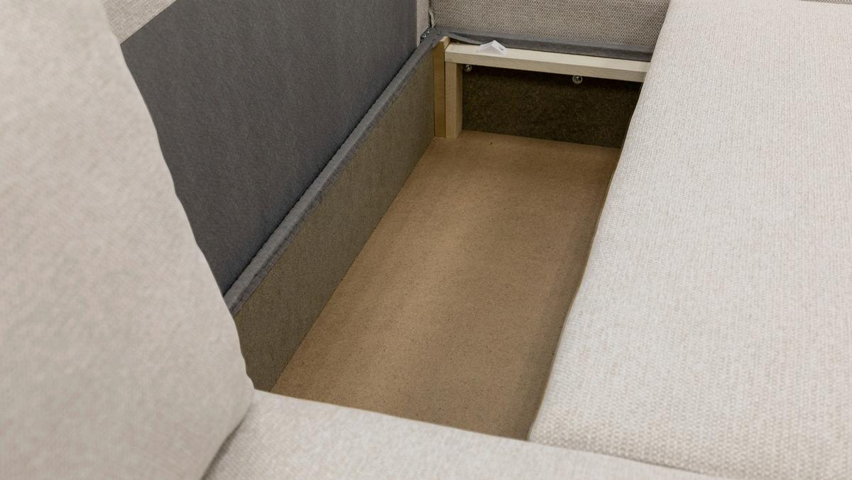 Wohnlandschaft Pharell Mit Schlaffunktion Beige - Beige/Schwarz, Basics, Textil (155/297/155cm) - Livetastic