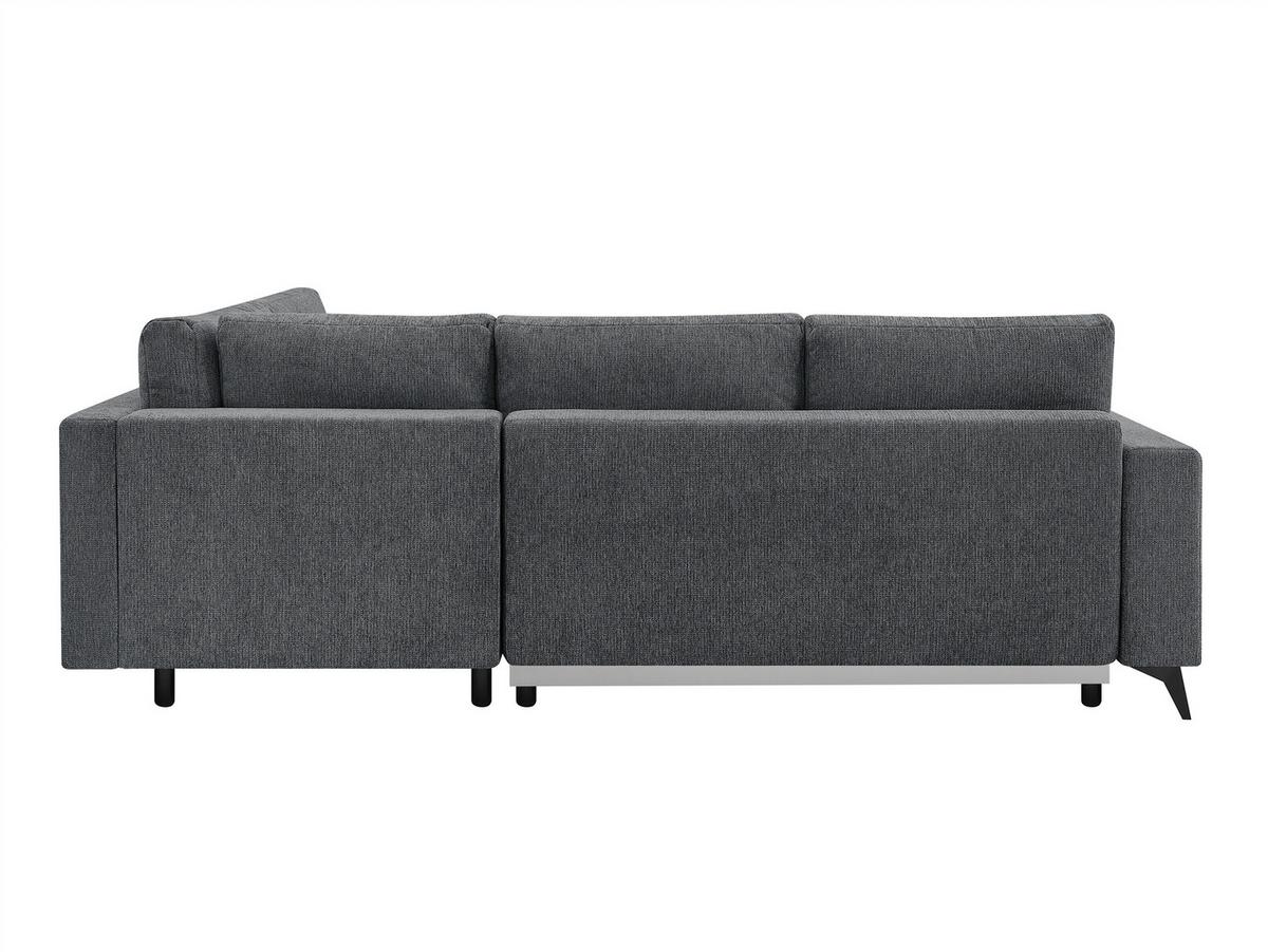 Rohová sedačka TEXAS, pravá, tmavě šedá - černá/tmavě šedá, Konvenční, dřevo (259/92cm) - Based