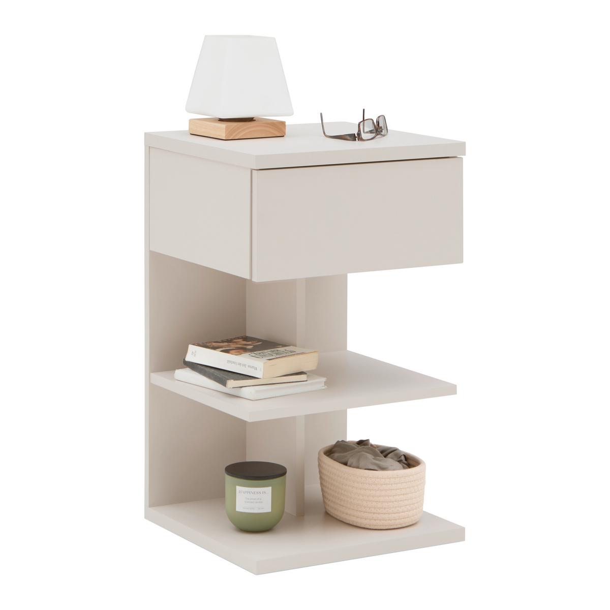 Noční stolek SUN, kašmírový - kašmírová, Moderní, kompozitní dřevo (39/65/39cm) - Mömax