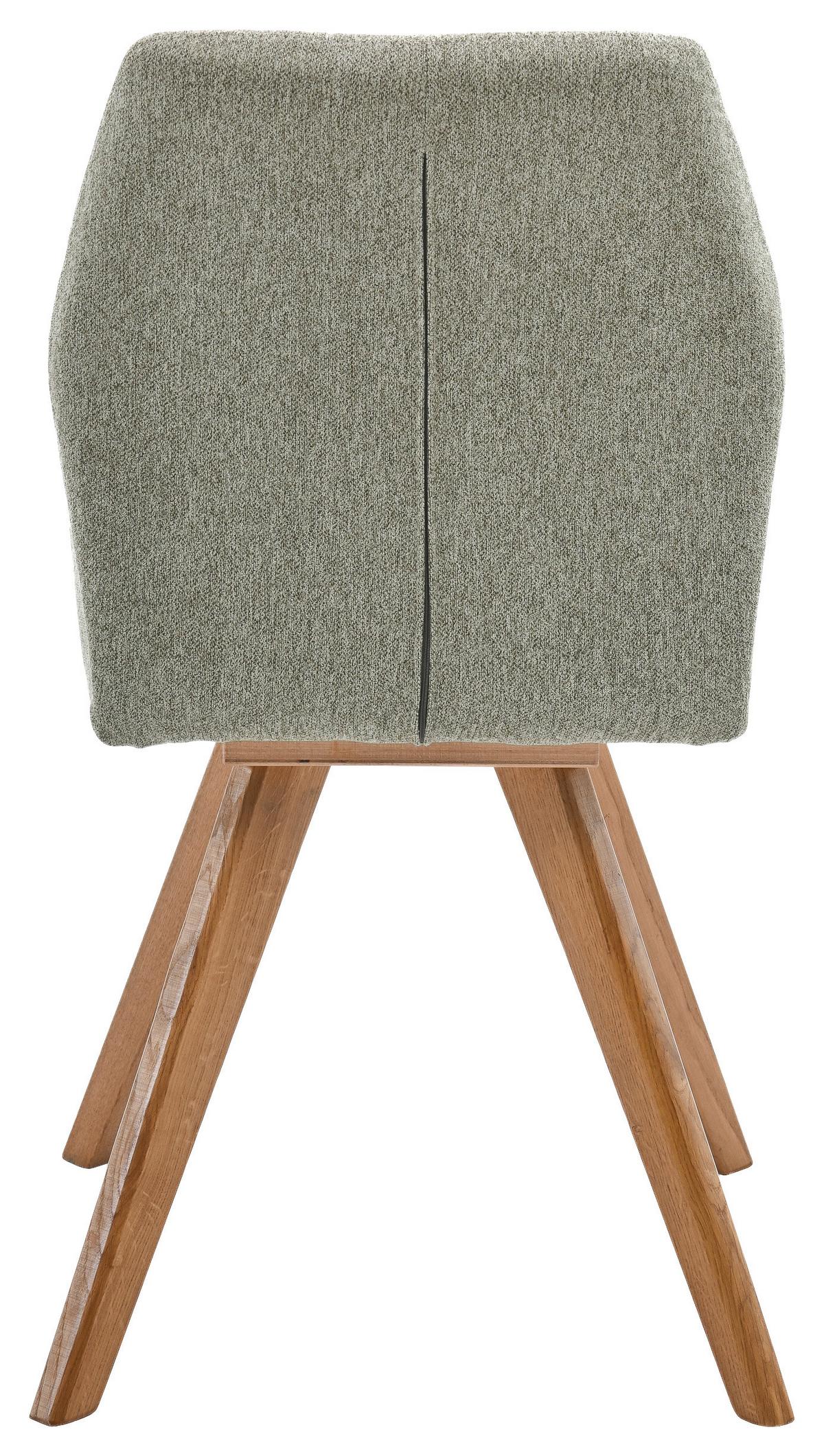 Stuhl Neva 2 Grün Eiche Massiv, B: 47 Cm - Grün, KONVENTIONELL, Holz/Textil (47/87,5/60cm)
