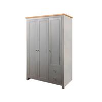 Gaderobenschrank Emerald Grau Eiche Dekor B: 112 cm - Eichefarben/Grau, Design, Holzwerkstoff (112/180/52cm) - MID.YOU