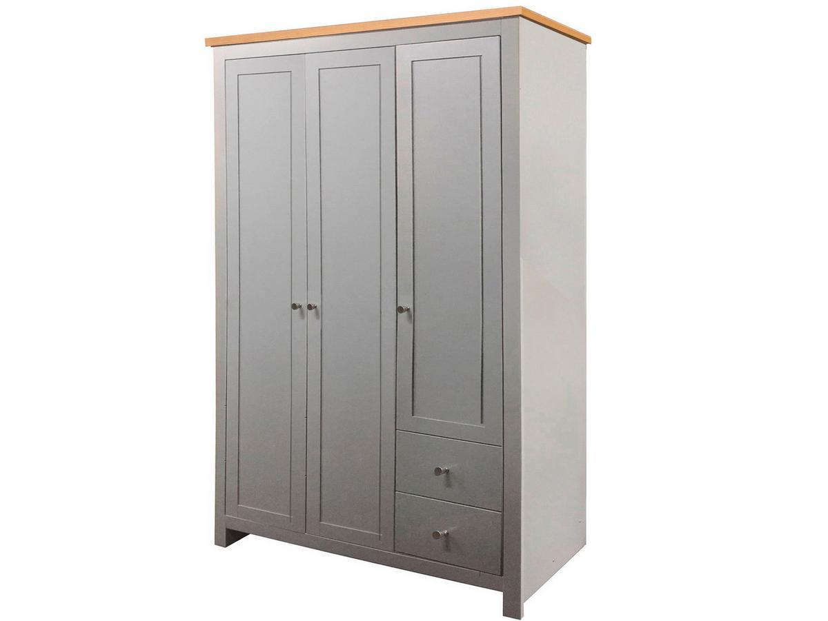 Gaderobenschrank Emerald Grau Eiche Dekor B: 112 cm - Eichefarben/Grau, Design, Holzwerkstoff (112/180/52cm) - MID.YOU