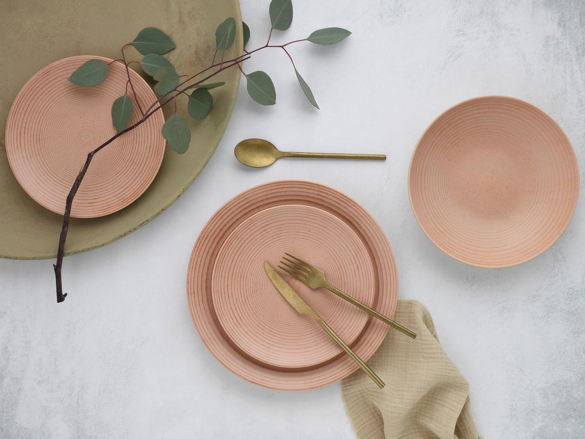 Tafelservice Catania Peach 12-Tlg., Rosa - Rosa, Basics, Keramik - Creatable