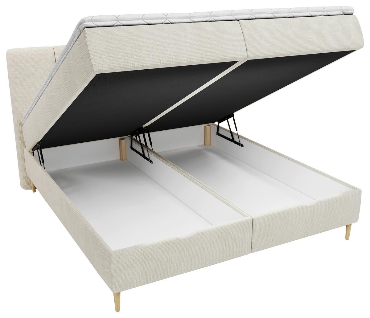 Boxbett Bari Beige, Lf: ca. 180x200cm - Beige/Buchefarben, MODERN, Holz/Holzwerkstoff (180/200cm) - MID.YOU