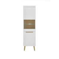 Vitrine Svante Torge Weiß/Eichefarben B: 50 cm - Eichefarben/Weiß, Design, Holzwerkstoff (50/197/40cm) - MID.YOU