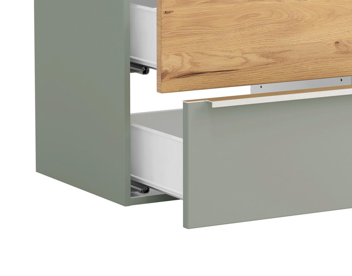 Midischrank Verona Schilfgrün/Wildeiche B: 40cm - Schilfgrün/Wildeiche, Trend, Holzwerkstoff (40/130/35cm) - Held