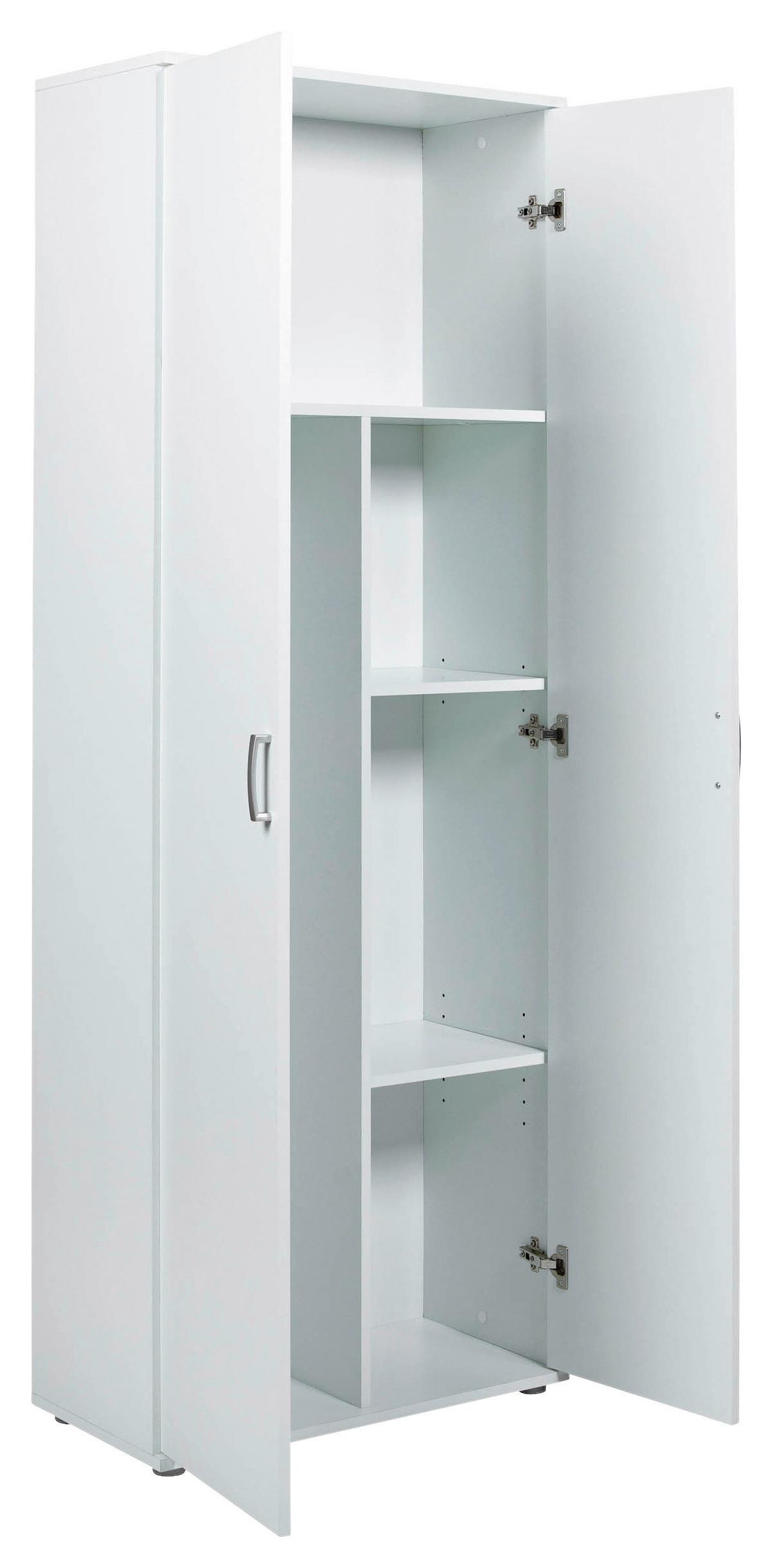 Mehrzweckschrank Arcconati Hhs Weiss Holz Dekor BxH 34x189cm - Weiß, Basics, Holzwerkstoff (70/34/189cm) - MID.YOU