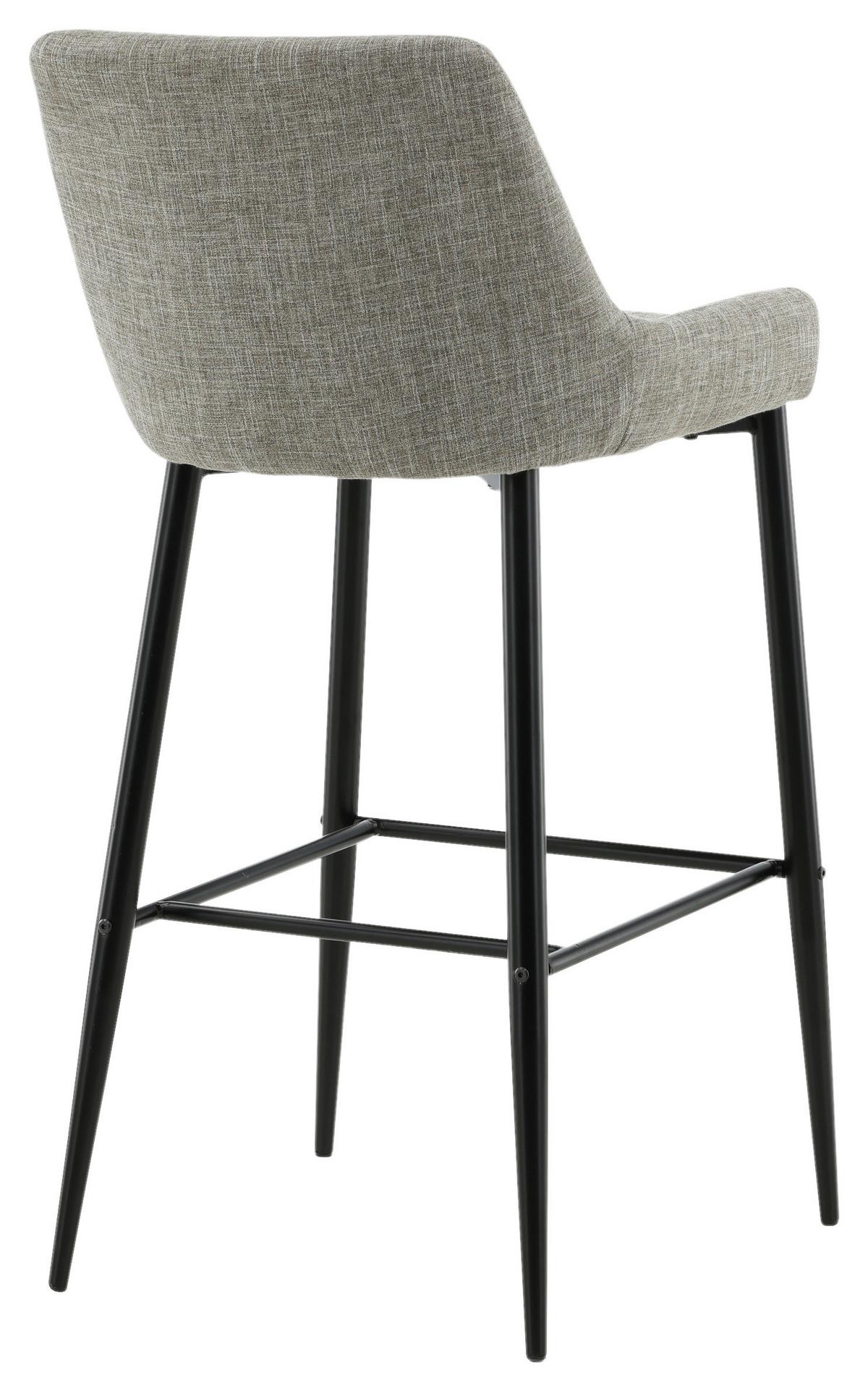 Barhocker-set Plaza Schwarz/beige B: 48 Cm - Beige/Schwarz, Design, Textil/Metall (48/105/57cm) - Livetastic