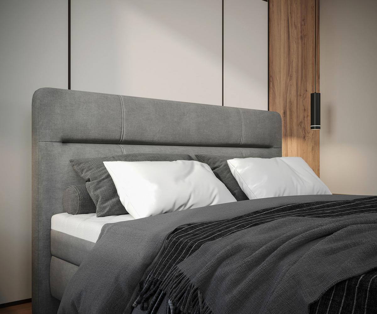 Boxbett Adriano 140x200 Cm Grau - Grau, MODERN, Holz/Holzwerkstoff (140/200cm) - MID.YOU