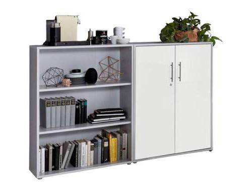 Office Edition B: 168,8 cm Grau/Weiß - Weiß/Grau, MODERN, Holzwerkstoff (168,8/113,6/33cm) - MID.YOU