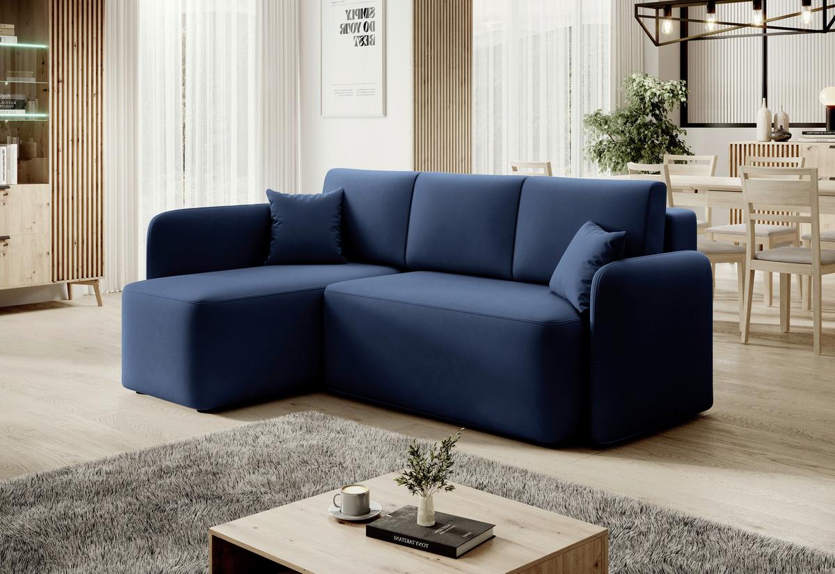 Ecksofa Hadson Blau S: 150x206 Cm - Blau/Schwarz, Design, Textil (150/206cm) - P & B