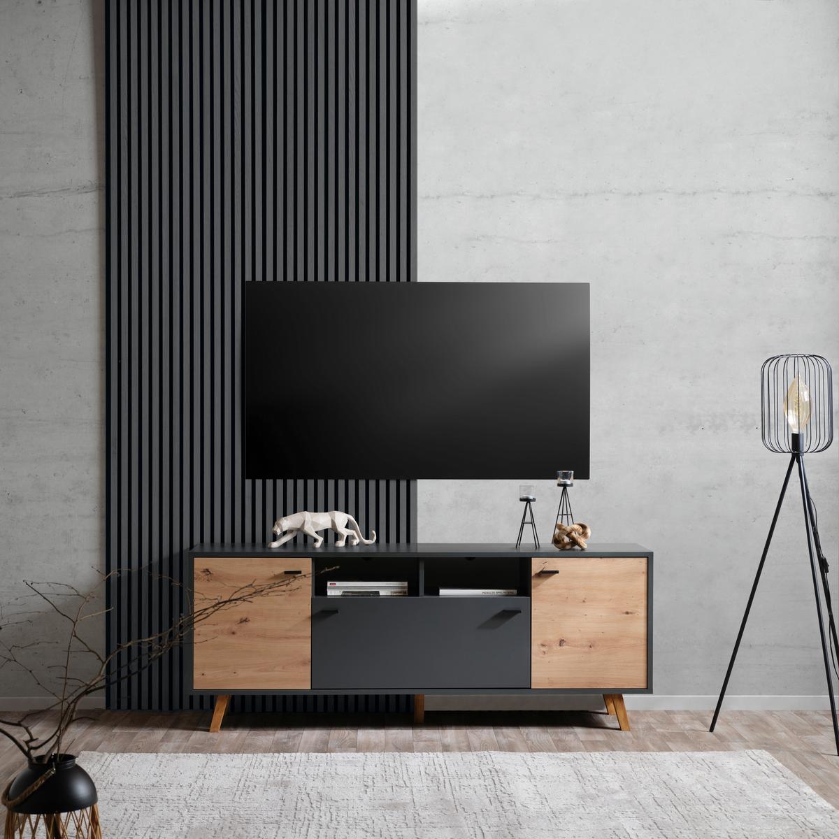 Falipanel Josef - sötét tölgy, Modern, műanyag/faalapú anyag (60/120/2cm)