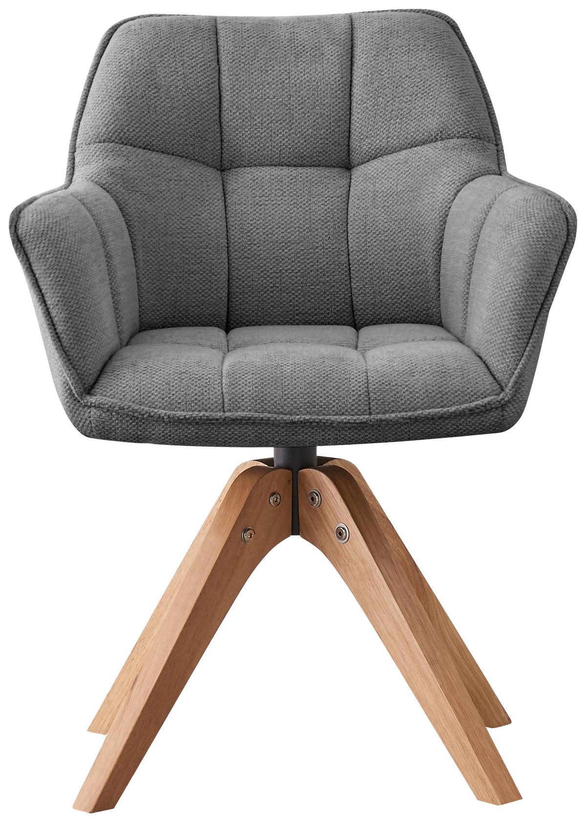 Armlehnstuhl Dian 325 - Hellbraun/Grau, MODERN, Holz/Textil (63/84/61cm) - Kayoom