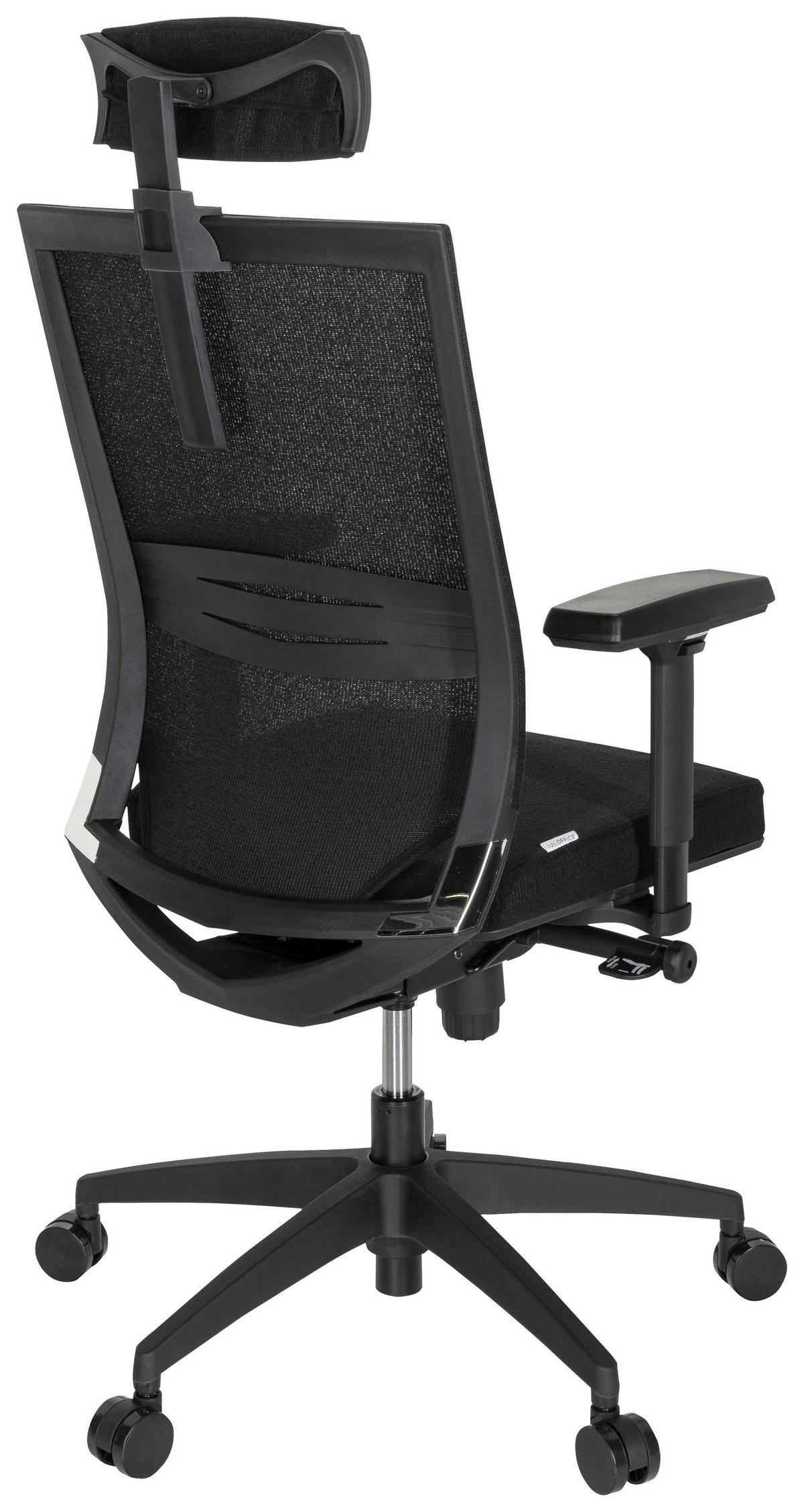 Drehstuhl Porto Max High I Schwarz - Schwarz, MODERN, Kunststoff/Textil (63/113/65cm) - MID.YOU
