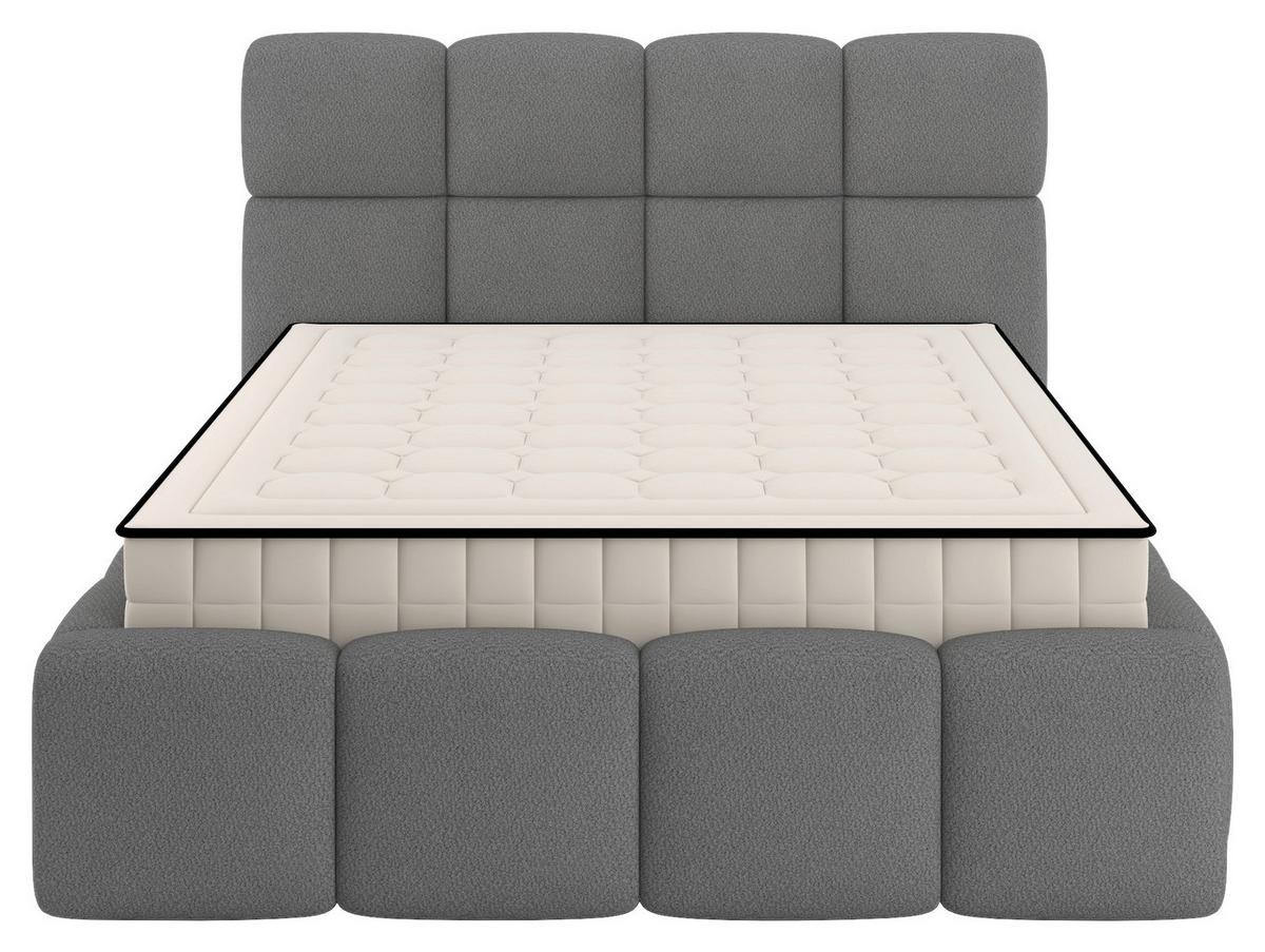 Polsterbett Cloudy M. Matratze Grau, Lf: 140x200 Cm - Grau, Trend, Holz/Holzwerkstoff (140/200cm) - Luca Bessoni
