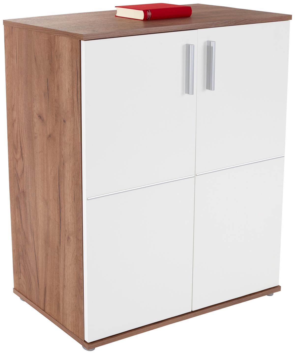 Kommode B 88cm Ina 01, Kraft Eiche Dekor/Weiß - Eichefarben/Weiß, MODERN, Holzwerkstoff