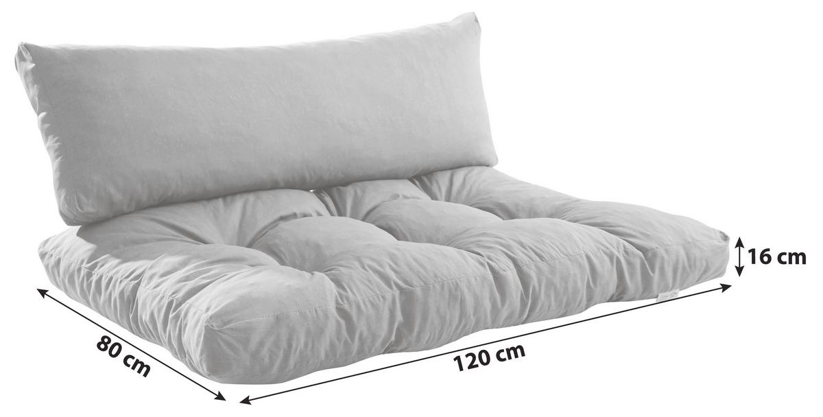 Palettenkissen Set 2-tlg. Loungeset 120x80 Cm Apfelgrün - Grün, Basics, Textil (120/80/16cm)