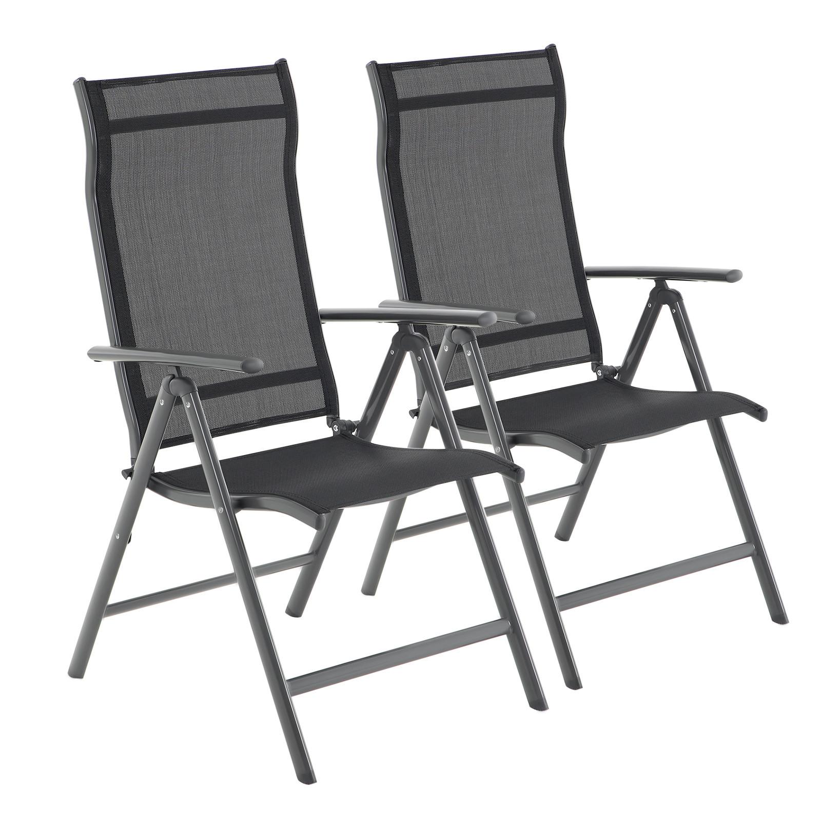 Campingsessel 2-tlg. Set, Klappbar, Schwarz, B: 70cm - Schwarz, Basics, Textil/Metall (70/106/56cm) - Modante