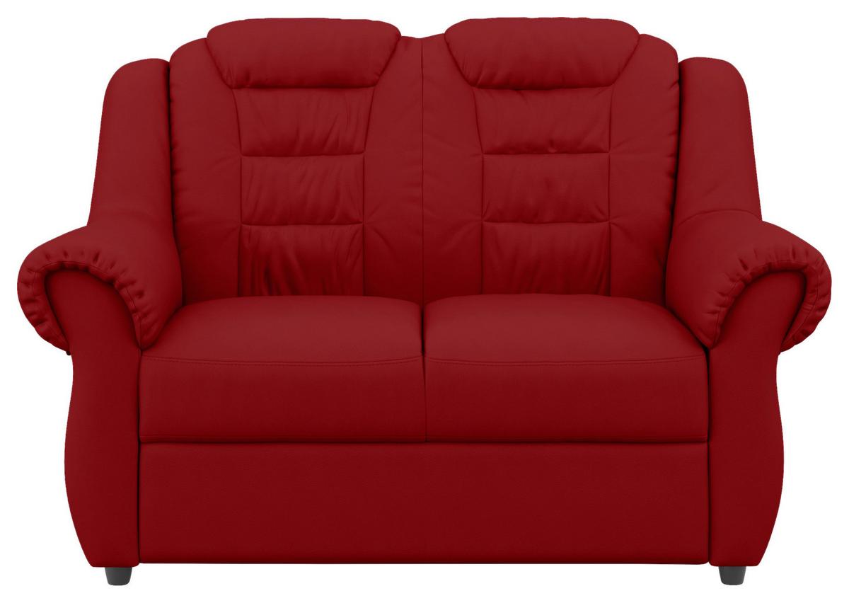 2-sitzer-sofa Boston Rot Lederlook - Rot/Schwarz, KONVENTIONELL, Textil (145/102/101cm) - Livetastic