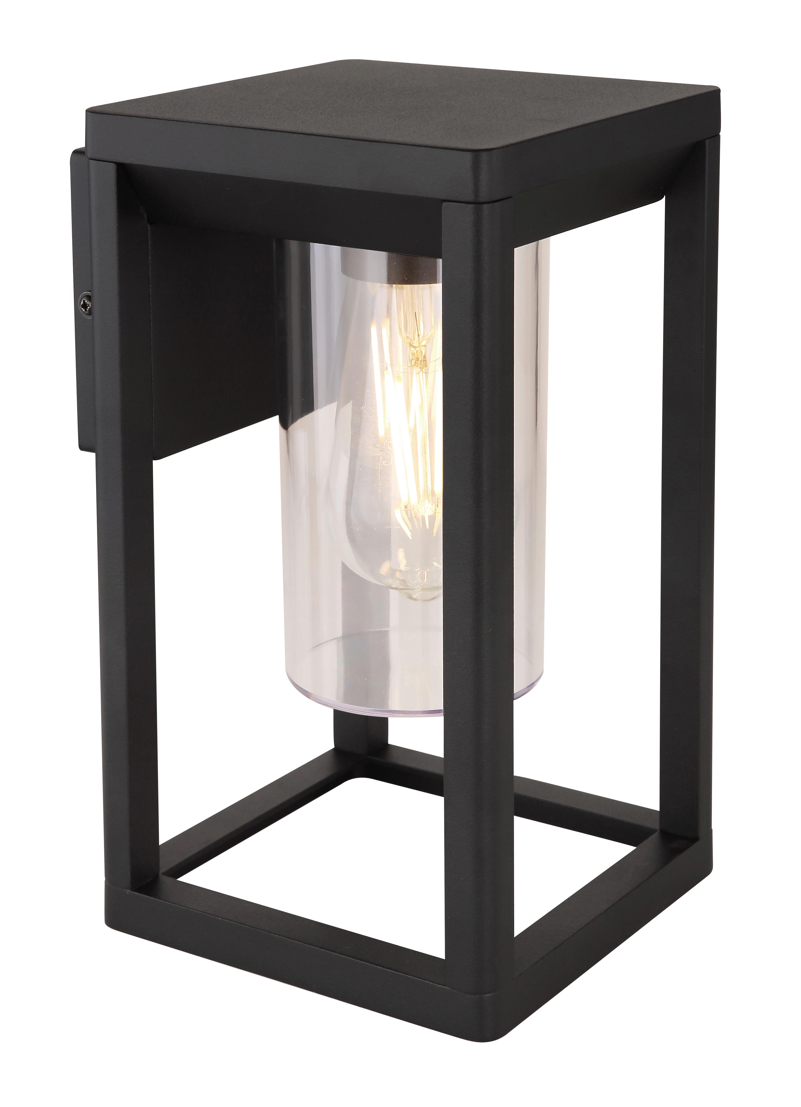Außenleuchte Candela 15 Watt Aluminium - Klar/Schwarz, Basics, Kunststoff/Metall (15/27cm) - Globo
