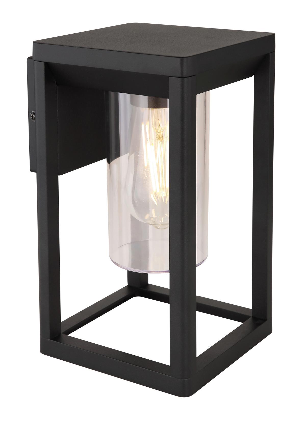 Außenleuchte Candela 15 Watt Aluminium - Klar/Schwarz, Basics, Kunststoff/Metall (15/27cm) - Globo