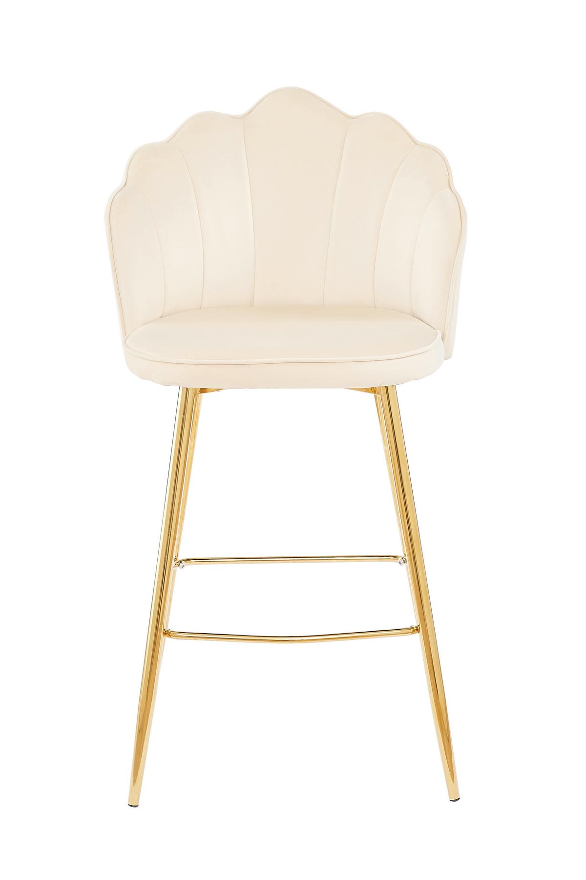 Barhocker-set Beige B: 52 Cm - Beige/Goldfarben, MODERN, Textil/Metall (52/100/54cm) - Livetastic