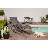 Schaukelliege Metall/Kunststoff/Textil - Schwarz, KONVENTIONELL, Kunststoff/Textil (57/81/143cm) - Siena Garden