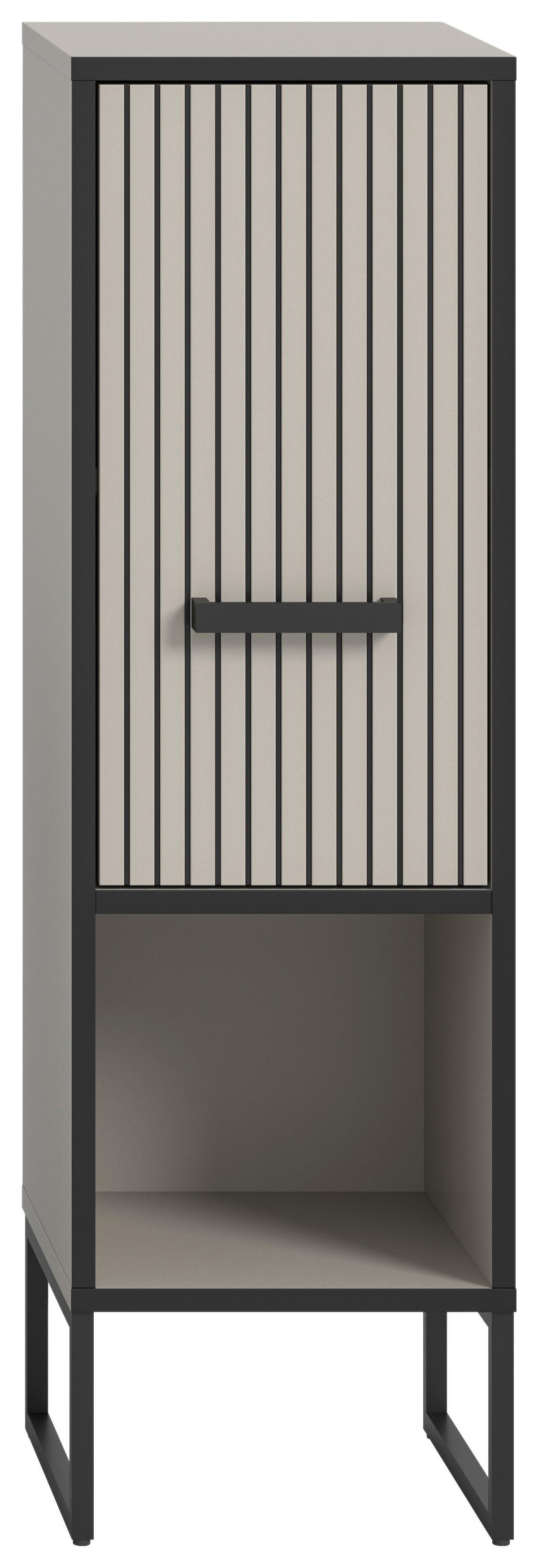 Midischrank Bagno Kaschmir B: 30 Cm - Kaschmir/Schwarz, MODERN, Holzwerkstoff (30/101/32cm) - MID.YOU