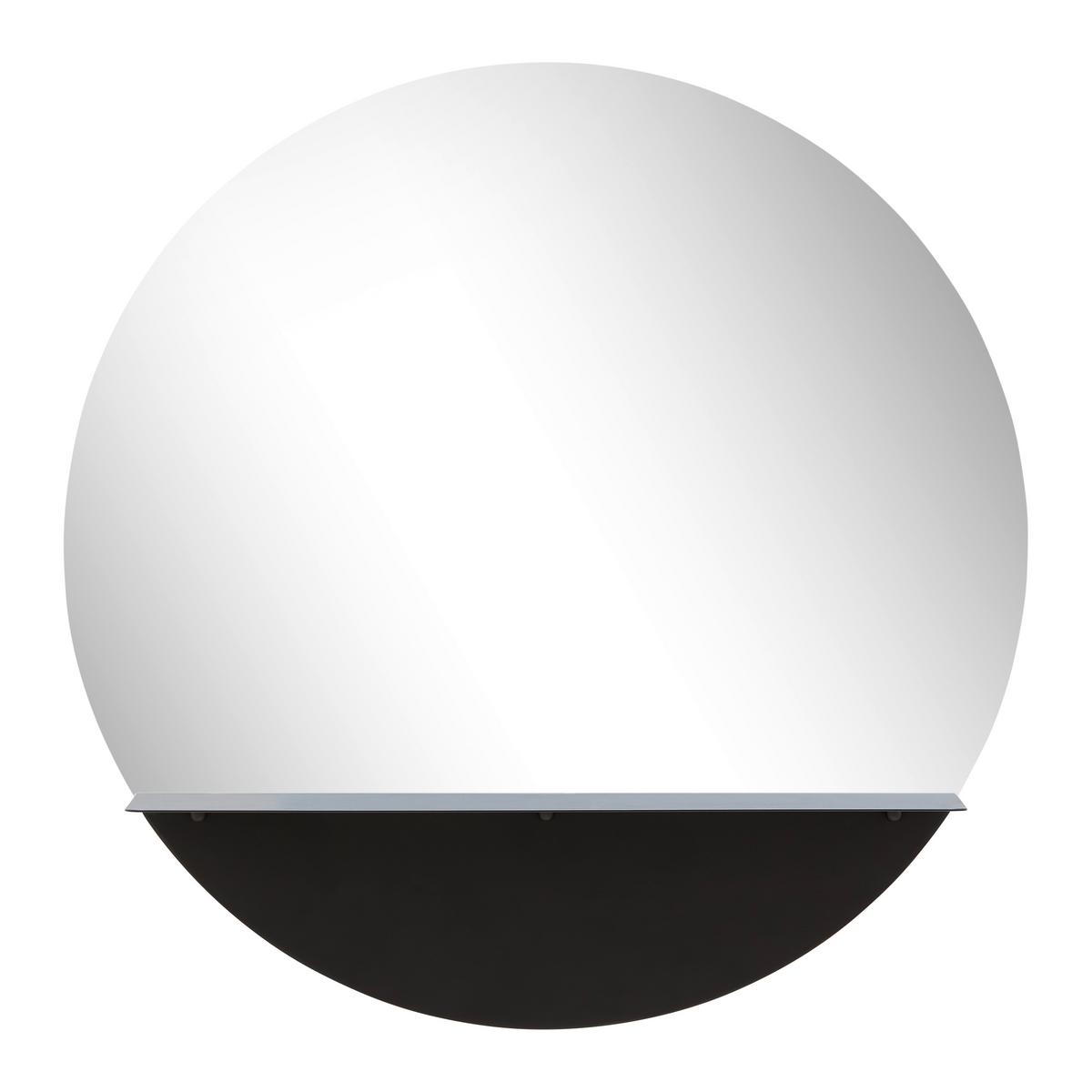 Nástenné zrkadlo Maren Ø ca. 50cm vr.police - čierna, Modern, kov/sklo (50cm) - Mömax