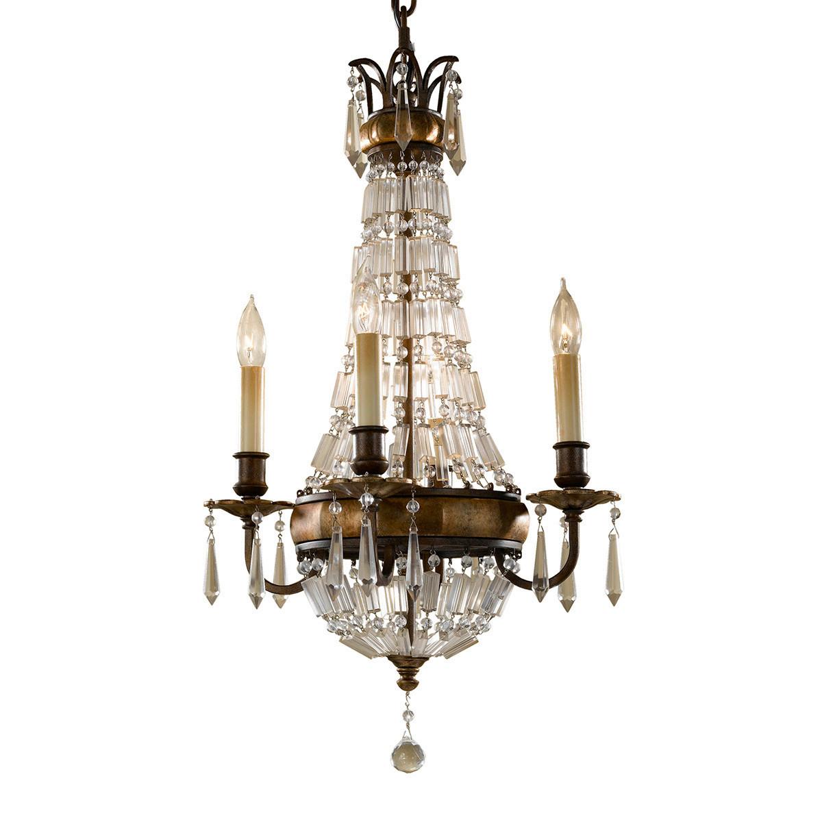 Kronleuchter Fe-Bellini H: 70 cm 4-Flammig - Bronzefarben, Natur, Glas/Metall (36.2/70cm) - Elstead Lighting
