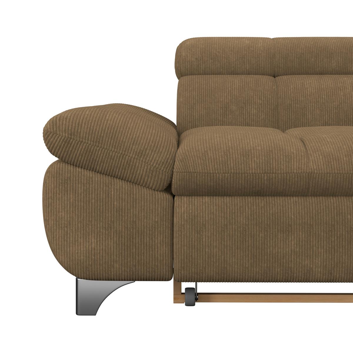 Eckbank Gemini Braun, B: 312cm - Chromfarben/Braun, KONVENTIONELL, Textil (312/234cm)
