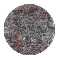 Webteppich Timeline Quantum Grau/Hellrot Rund Ø 160 cm - Hellrot/Grau, Design, Textil (160cm) - Novel