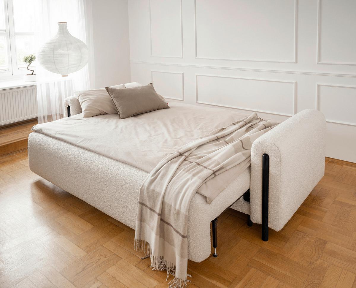 Schlafsofa Arcadova Creme/Schwarz B:244cm - Creme/Schwarz, Design, Textil (244/97/97cm) - MID.YOU