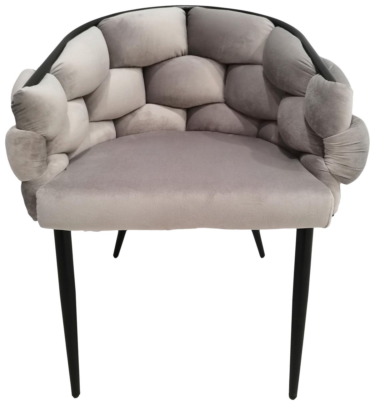 Armlehnstuhl-set Grace 125 - Taupe/Schwarz, MODERN, Textil/Metall (65/79/61cm) - Kayoom