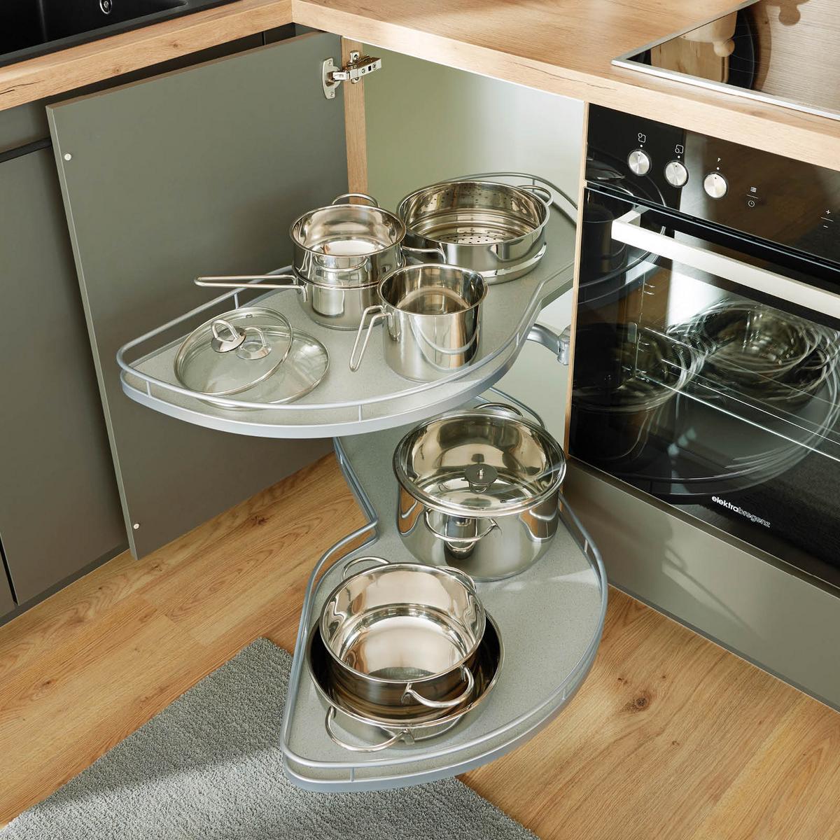 Sarokkonyha Las Vergas / Singapur - tölgyfa színű/sötétszürke, Design (192/288cm)