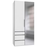 Drehtürenschrank Level 36 A Weiß Dekor, B: 100cm - Weiß, KONVENTIONELL, Glas/Holzwerkstoff (100/236/58cm) - MID.YOU