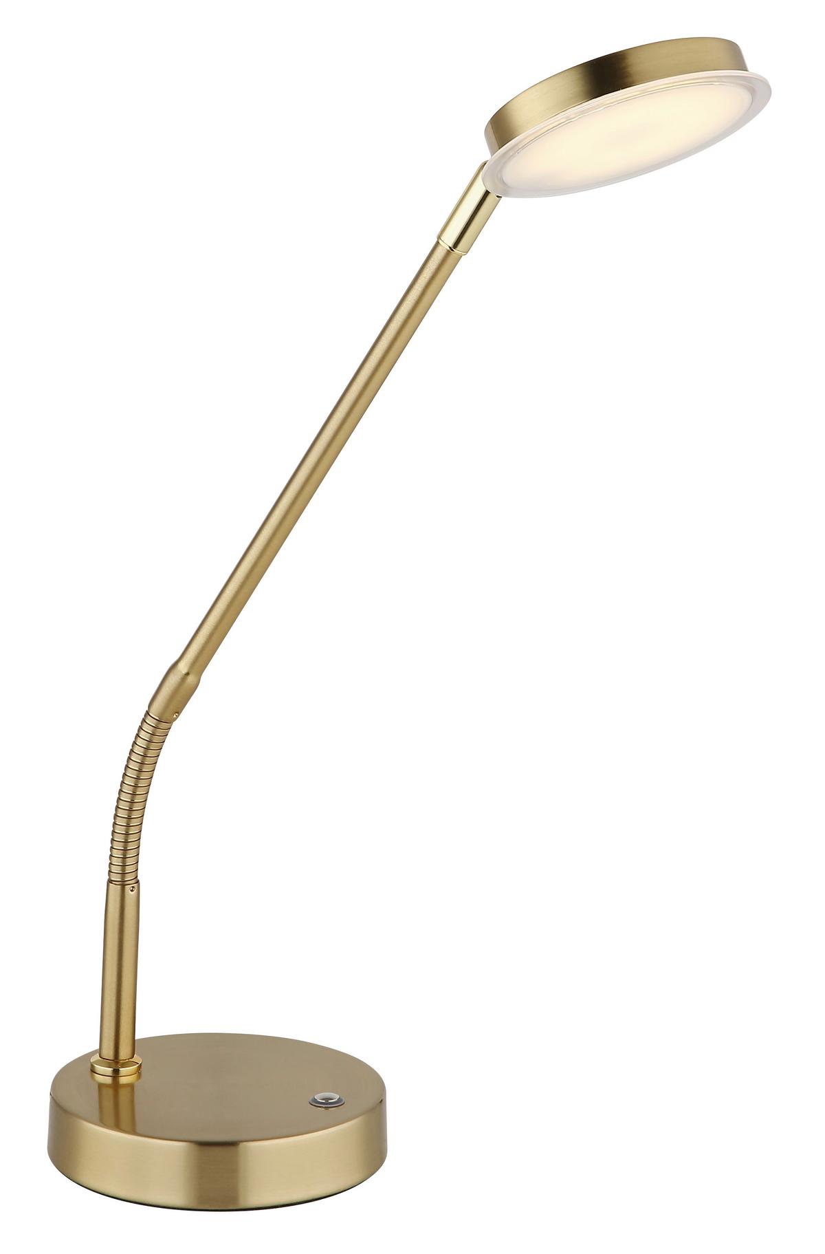 Led-tischleuchte Touchdimmer - Klar/Messingfarben, Design, Kunststoff/Metall (43/13/53,5cm) - Globo