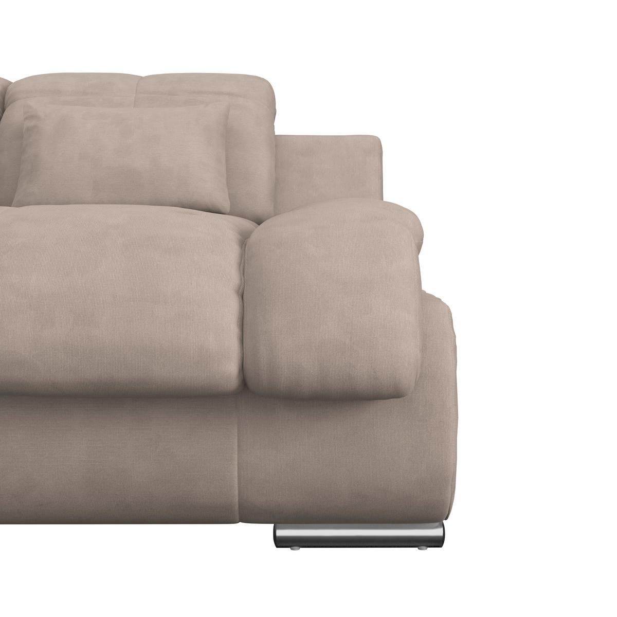 Sedacia súprava MULTI, ľavá, béžová farba - chrómová/béžová, Modern, kov/textil (228/345/184cm) - Luca Bessoni