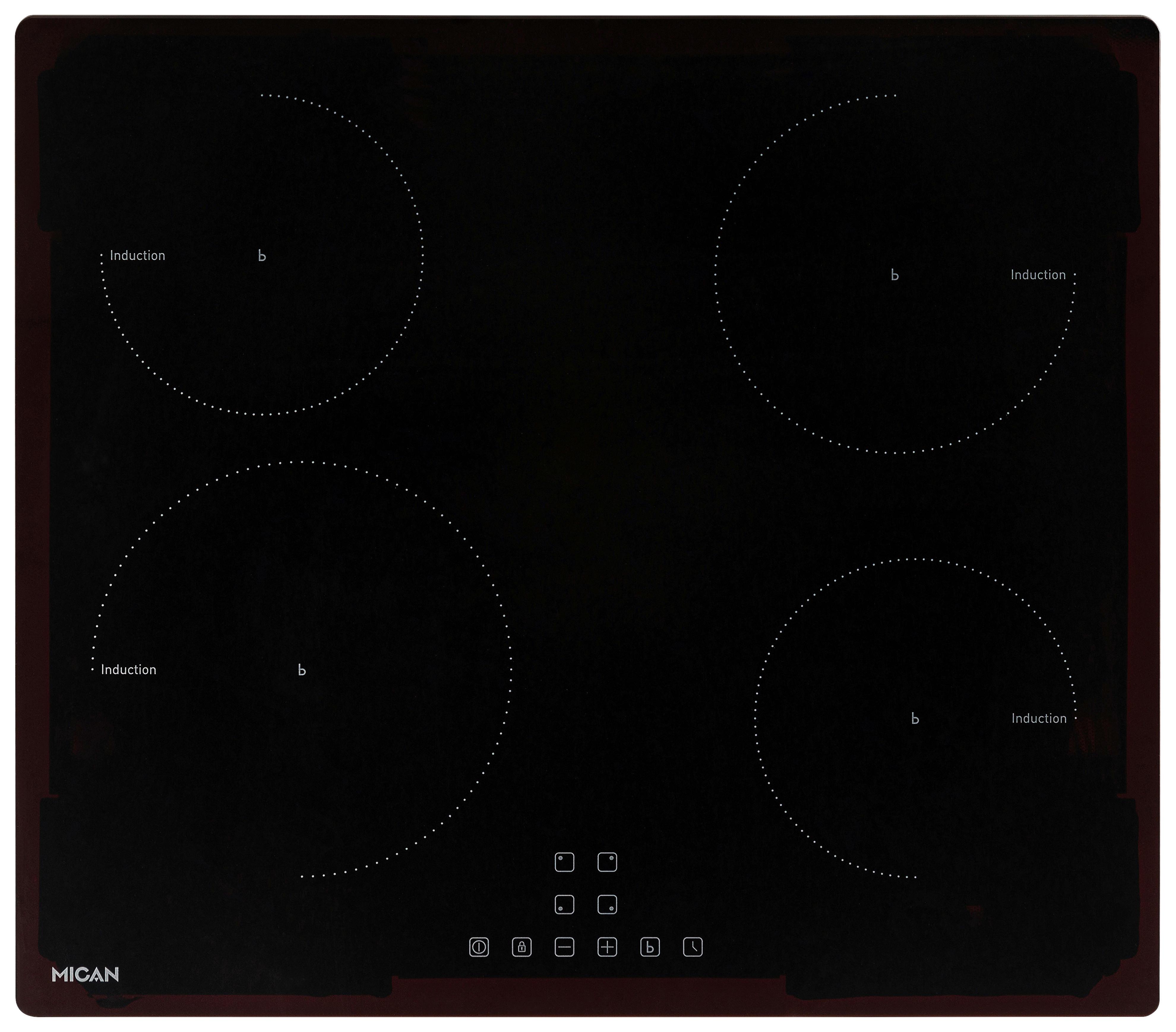 Induktionskochfeld Ika4z - Schwarz, Basics, Glas (59/5,5/52cm) - Mican
