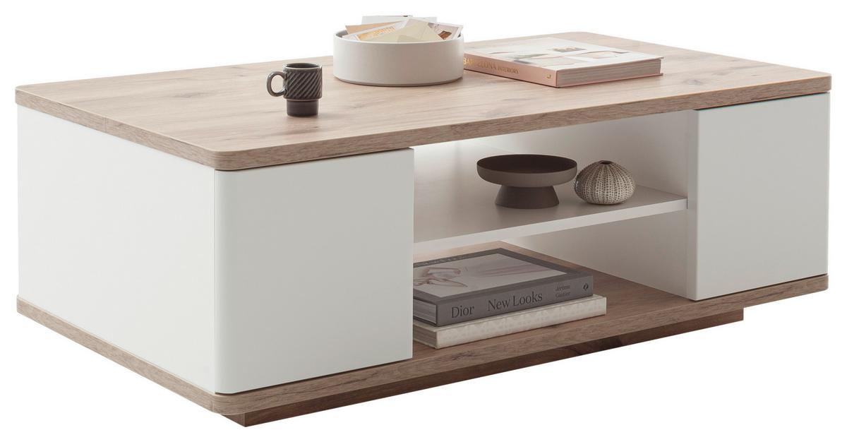 Couchtisch Palermo Eichefarben/weiß B: 42 Cm - Eichefarben/Weiß, Design, Holzwerkstoff (115/42/65cm) - Livetastic